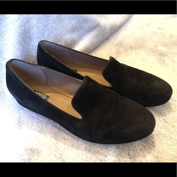 ecco suede loafers